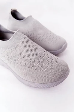 Discount Dziecięce Sportowe Buty Slip-On Szare School Trip Dzieci Dziewczęce