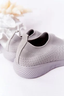 Discount Dziecięce Sportowe Buty Slip-On Szare School Trip Dzieci Dziewczęce