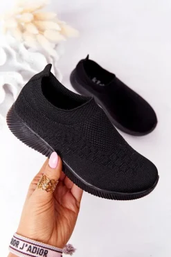 Sale Evento Dziecięce Sportowe Buty Slip-On Czarne School Trip