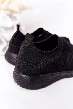 Sale Evento Dziecięce Sportowe Buty Slip-On Czarne School Trip