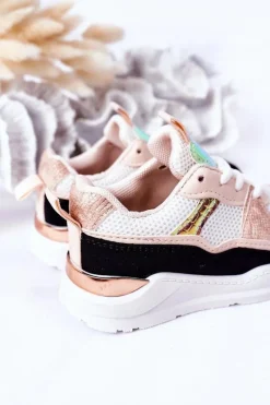 Outlet Boto Dziecięce Sportowe Buty Sneakersy Czarno-Różowe Game Time