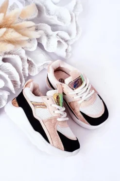 Outlet Boto Dziecięce Sportowe Buty Sneakersy Czarno-Różowe Game Time