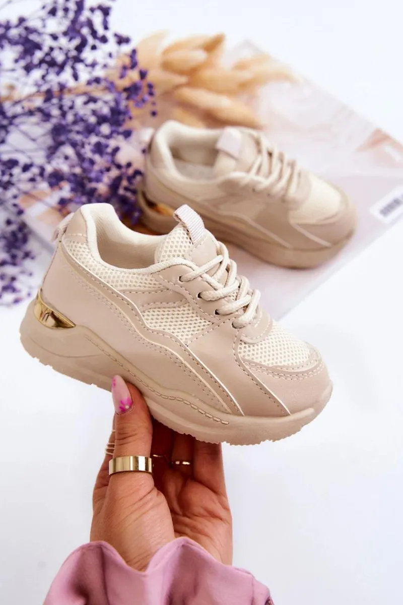 Hot Boto Dziecięce Sportowe Buty Sneakersy Beżowe Kizzie