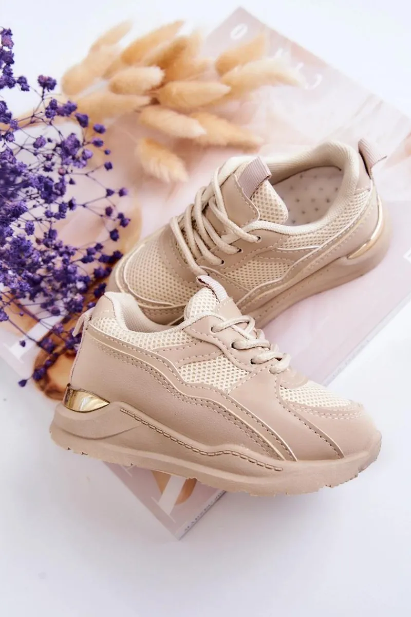 Hot Boto Dziecięce Sportowe Buty Sneakersy Beżowe Kizzie