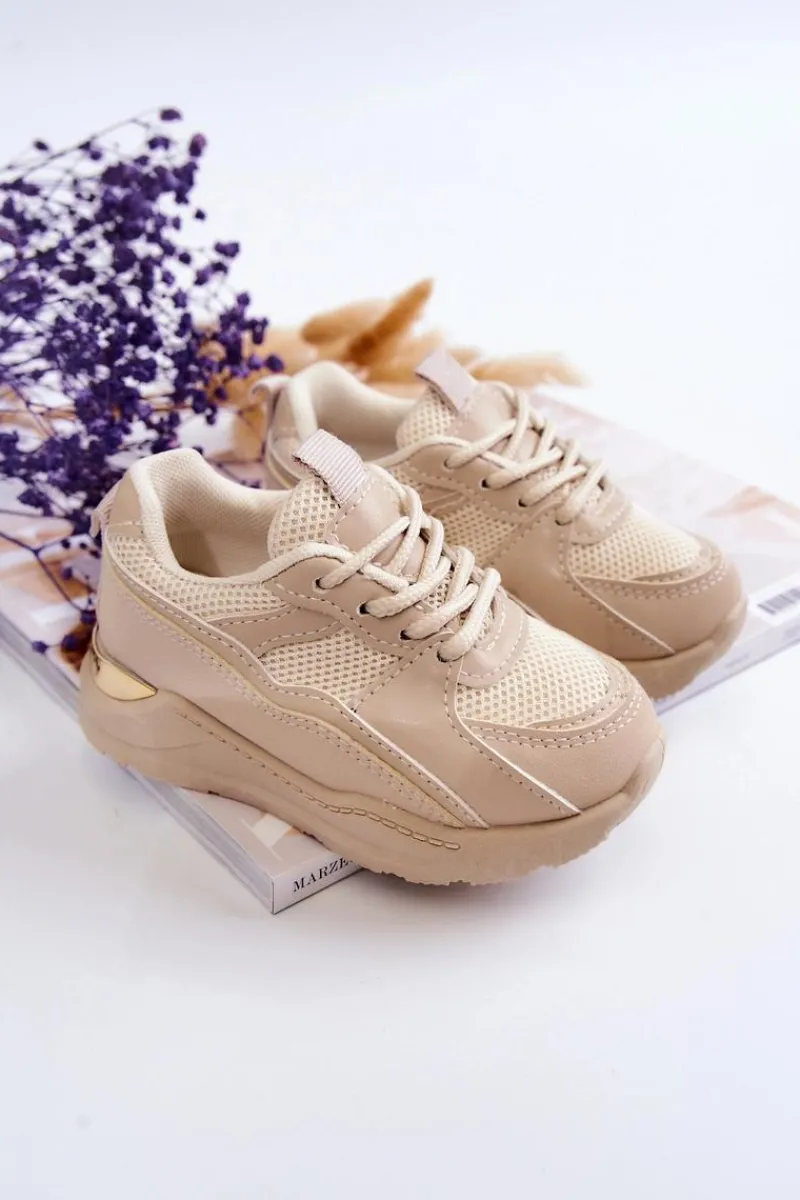 Hot Boto Dziecięce Sportowe Buty Sneakersy Beżowe Kizzie