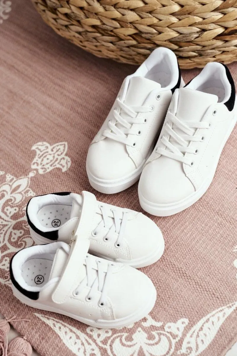 Chłopięce|Dziewczęce>Boto Dziecięce Sportowe Buty Sneakersy Biało-Czarne Bilbo