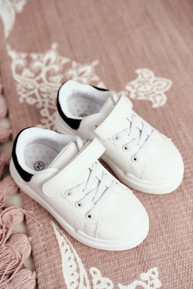 Chłopięce|Dziewczęce>Boto Dziecięce Sportowe Buty Sneakersy Biało-Czarne Bilbo