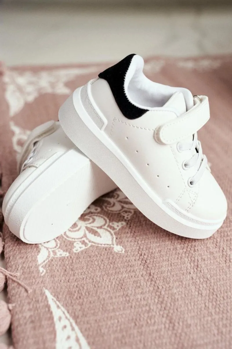 Chłopięce|Dziewczęce>Boto Dziecięce Sportowe Buty Sneakersy Biało-Czarne Bilbo