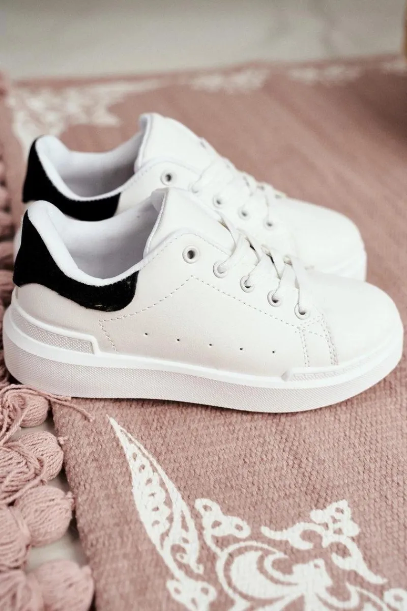 Chłopięce|Dziewczęce>Boto Dziecięce Sportowe Buty Sneakersy Biało-Czarne Bilbo