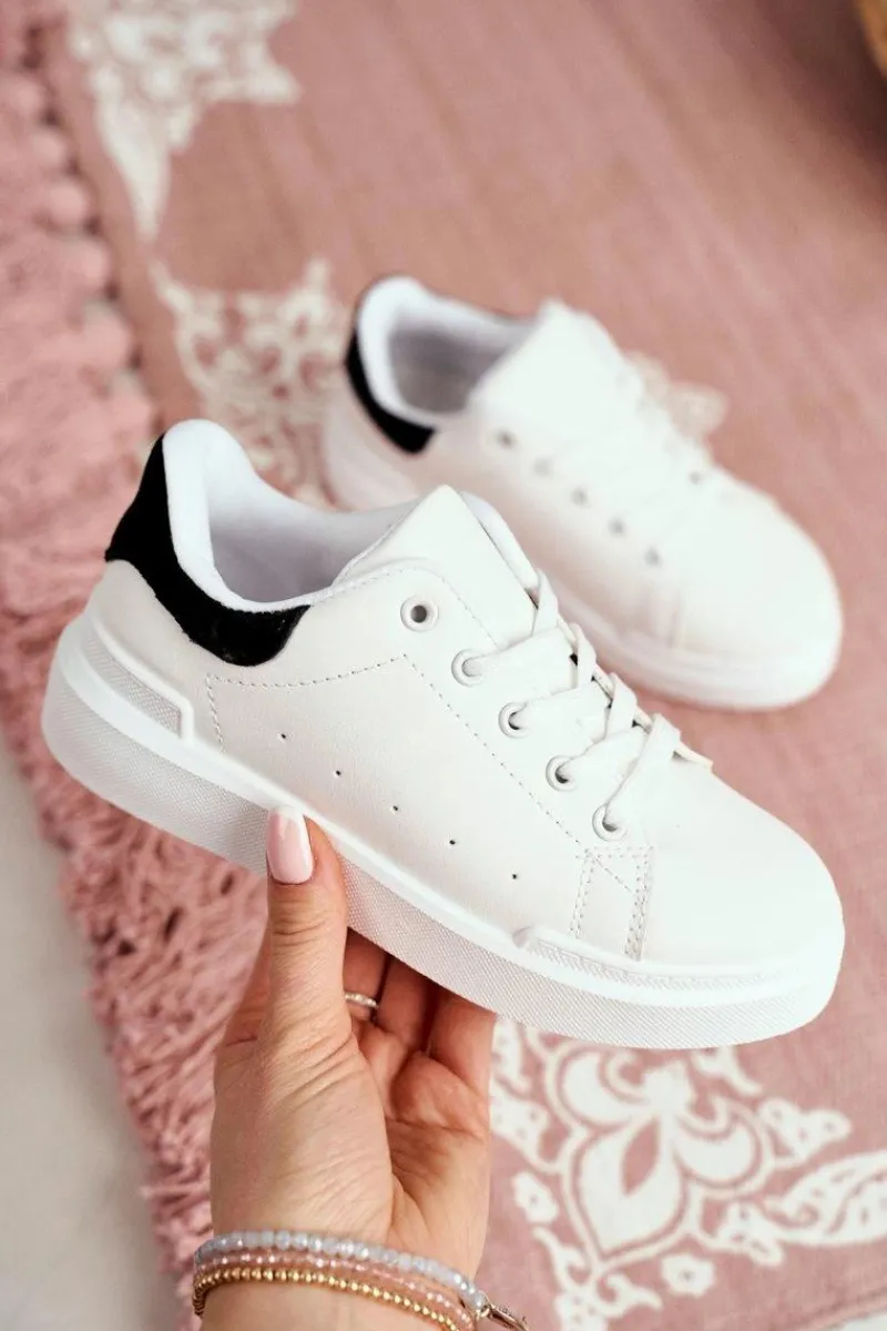 Chłopięce|Dziewczęce>Boto Dziecięce Sportowe Buty Sneakersy Biało-Czarne Bilbo