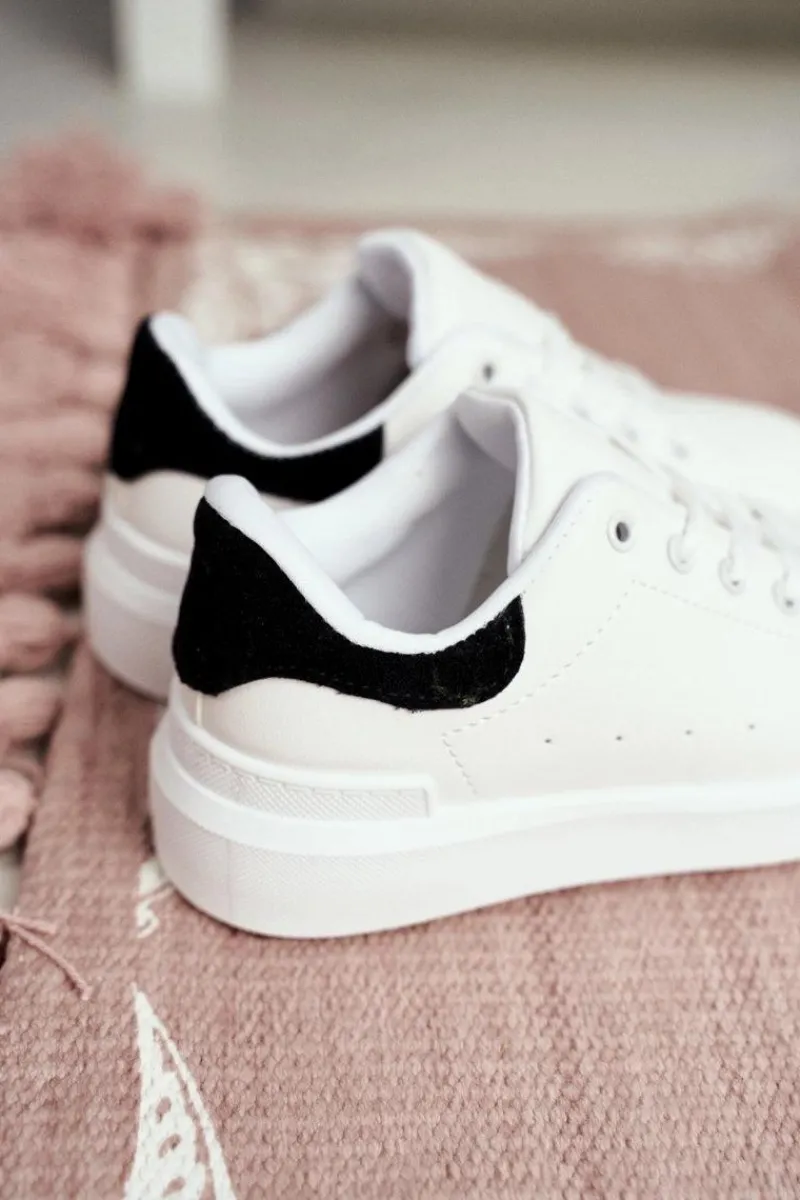 Chłopięce|Dziewczęce>Boto Dziecięce Sportowe Buty Sneakersy Biało-Czarne Bilbo