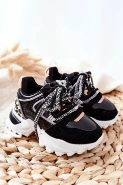 Dziewczęce>Boto Dziecięce Sportowe Buty Sneakersy Czarne Rommie