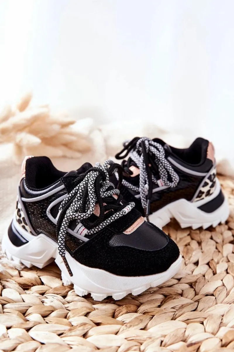 Dziewczęce>Boto Dziecięce Sportowe Buty Sneakersy Czarne Rommie