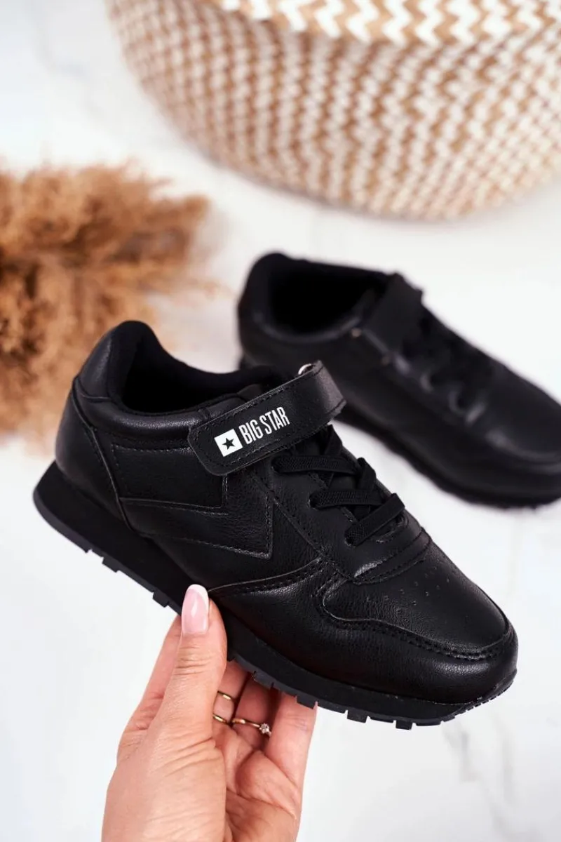 Discount Dziecięce Sportowe Buty Sneakersy Big Star GG374059 Czarne Dzieci Chłopięce|Dziewczęce