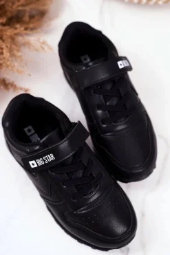 Discount Dziecięce Sportowe Buty Sneakersy Big Star GG374059 Czarne Dzieci Chłopięce|Dziewczęce
