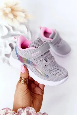 Dziecięce Sportowe Buty Sneakersy Szare Ready Go! Dzieci Dziewczęce