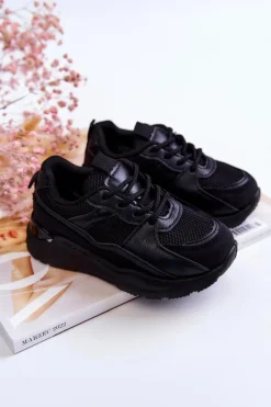 Online Boto Dziecięce Sportowe Buty Sneakersy Czarne Kizzie