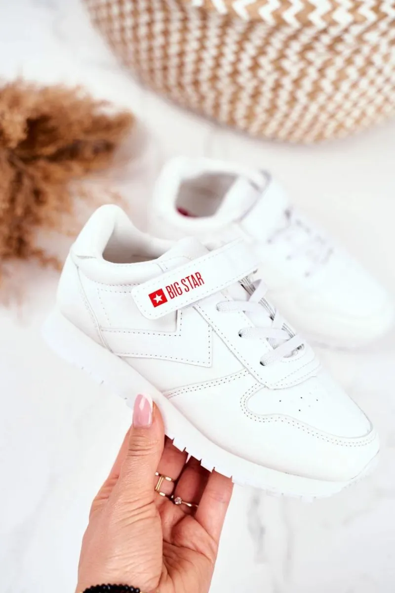 Big Star Shoes Dziecięce Sportowe Buty Sneakersy Big Star GG374057 Białe