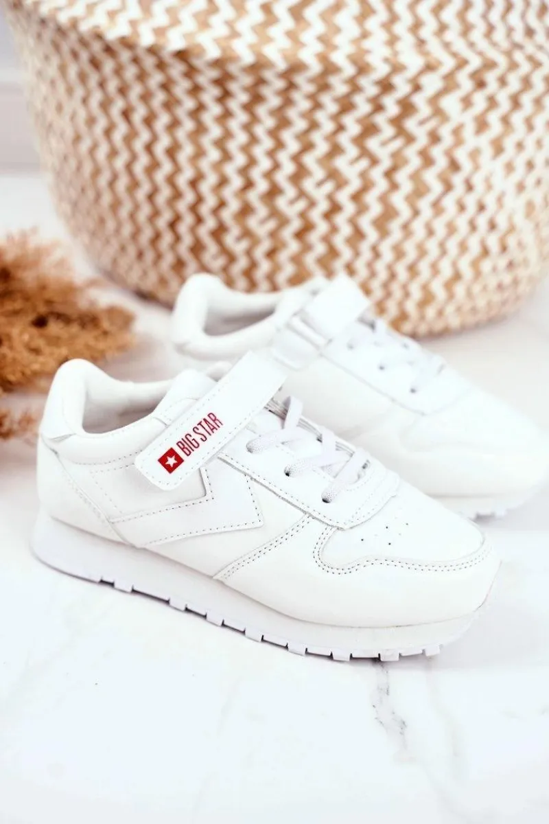 Big Star Shoes Dziecięce Sportowe Buty Sneakersy Big Star GG374057 Białe