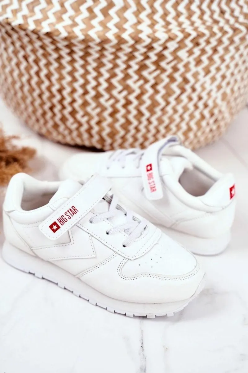 Big Star Shoes Dziecięce Sportowe Buty Sneakersy Big Star GG374057 Białe