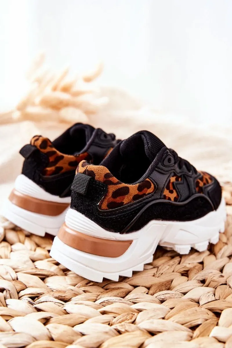 Boto Dziecięce Sportowe Buty Sneakersy Brązowo-Czarne Nila