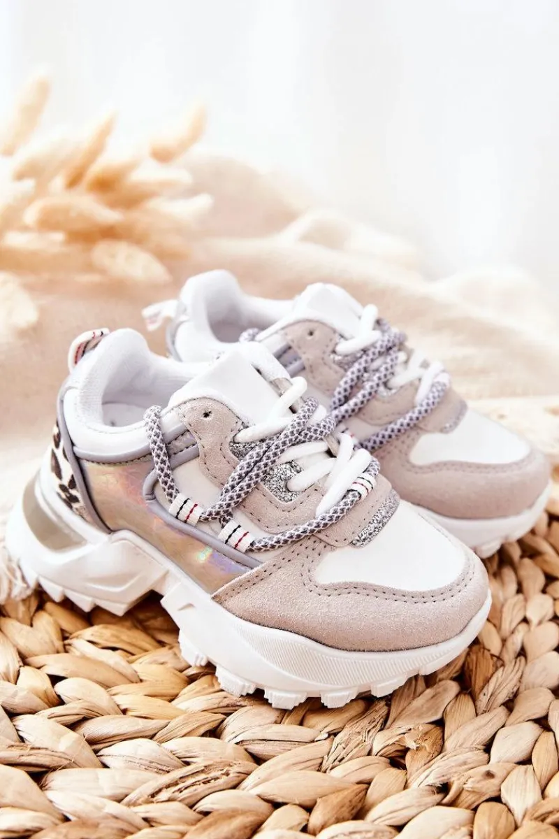 Discount Boto Dziecięce Sportowe Buty Sneakersy Białe Rommie