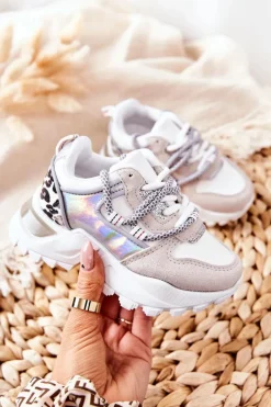Discount Boto Dziecięce Sportowe Buty Sneakersy Białe Rommie