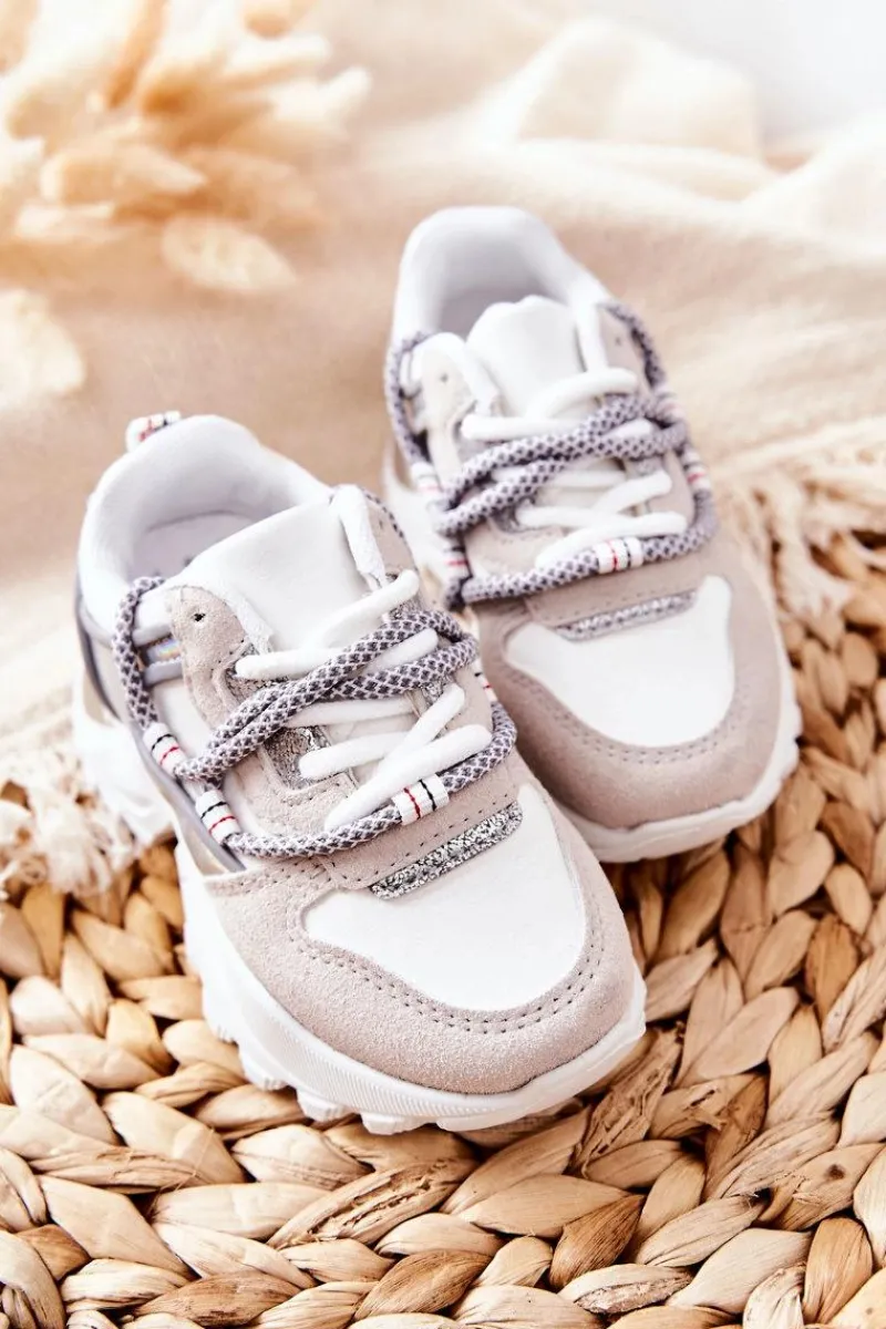 Discount Boto Dziecięce Sportowe Buty Sneakersy Białe Rommie