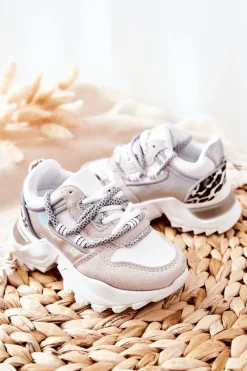 Discount Boto Dziecięce Sportowe Buty Sneakersy Białe Rommie