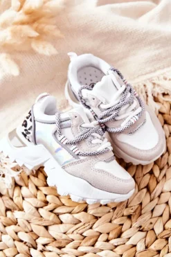 Discount Boto Dziecięce Sportowe Buty Sneakersy Białe Rommie