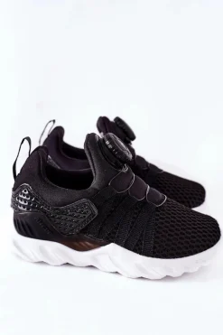 Hot Boto Dziecięce Sportowe Buty Z Pokrętłem ABCKIDS Czarne