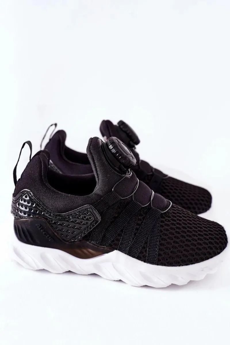 Hot Boto Dziecięce Sportowe Buty Z Pokrętłem ABCKIDS Czarne