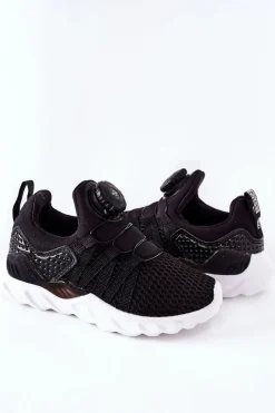 Hot Boto Dziecięce Sportowe Buty Z Pokrętłem ABCKIDS Czarne