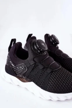 Hot Boto Dziecięce Sportowe Buty Z Pokrętłem ABCKIDS Czarne