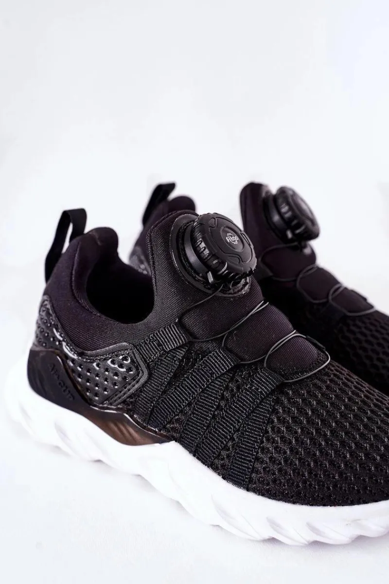 Hot Boto Dziecięce Sportowe Buty Z Pokrętłem ABCKIDS Czarne
