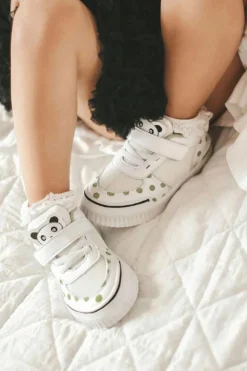 New Dziecięce Sportowe Buty Z Pandą Biało-Zielone Chico Dzieci Chłopięce|Dziewczęce
