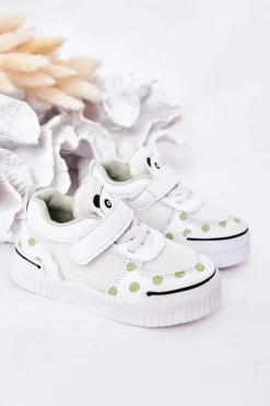 New Dziecięce Sportowe Buty Z Pandą Biało-Zielone Chico Dzieci Chłopięce|Dziewczęce