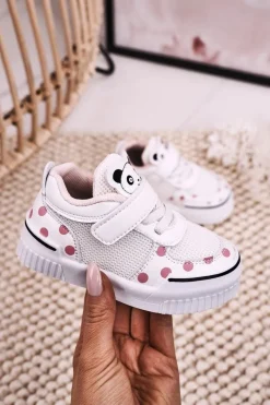 Dziewczęce>Boto Dziecięce Sportowe Buty Z Pandą Biało Różowe Chico