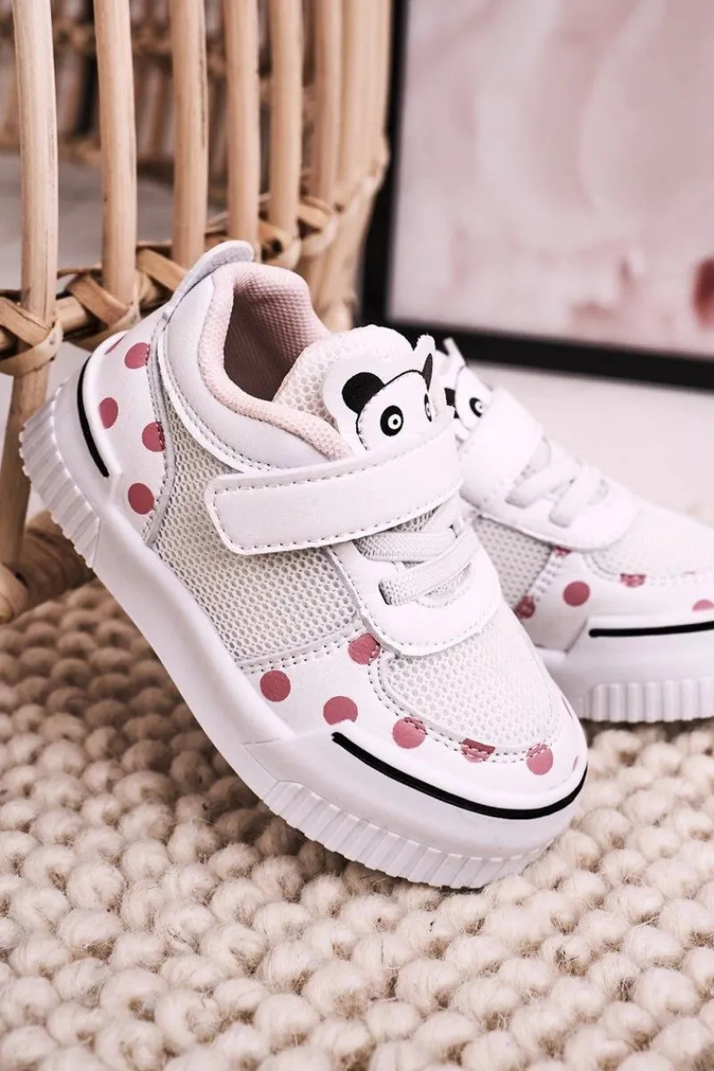 Dziewczęce>Boto Dziecięce Sportowe Buty Z Pandą Biało Różowe Chico
