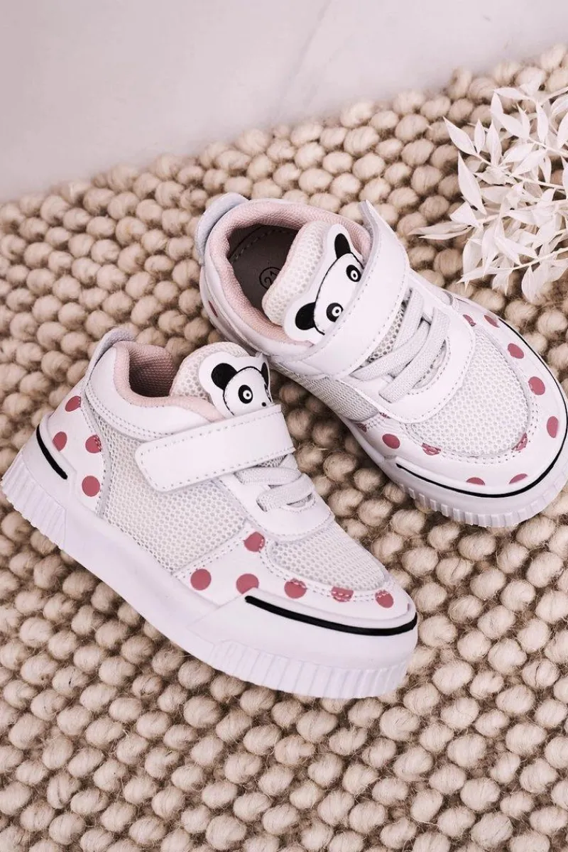 Dziewczęce>Boto Dziecięce Sportowe Buty Z Pandą Biało Różowe Chico