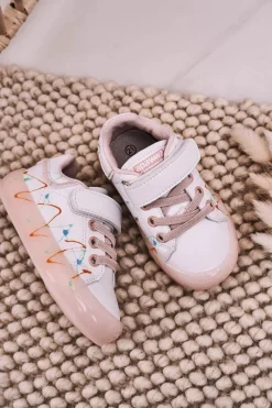 Outlet Boto Dziecięce Sportowe Buty Ze Świecącą Podeszwą LED Biało-Różowe Disco