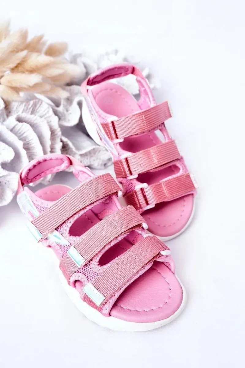 Hot Dziecięce Sportowe Sandały Na Rzepy Różowe Flyn Dzieci Dziewczęce