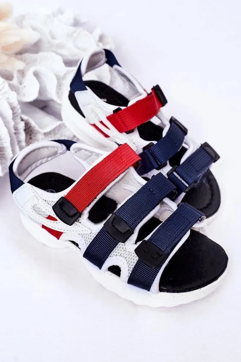 New Boto Dziecięce Sportowe Sandały Na Rzepy Granatowe Flyn