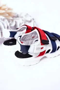 New Boto Dziecięce Sportowe Sandały Na Rzepy Granatowe Flyn