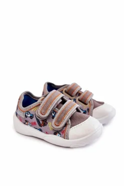 Sale Dziecięce Tenisówki Autka 907P139 Szare Dzieci Chłopięce