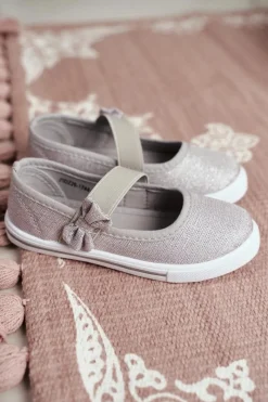 New Dziecięce Tenisówki Balerinki Srebrne Bianka Dzieci Dziewczęce|Balerinki Dziecięce