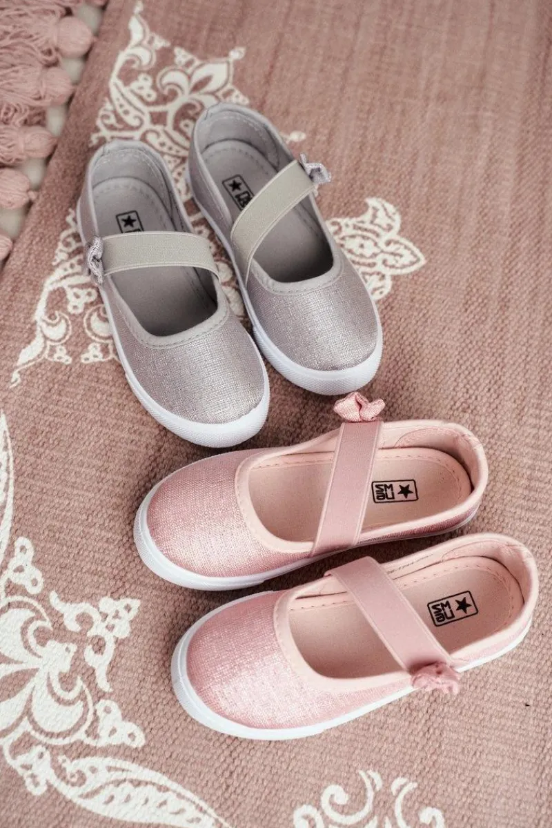 New Dziecięce Tenisówki Balerinki Srebrne Bianka Dzieci Dziewczęce|Balerinki Dziecięce