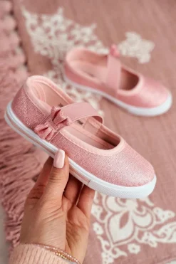 Hot Evento Dziecięce Tenisówki Balerinki Różowe Bianka