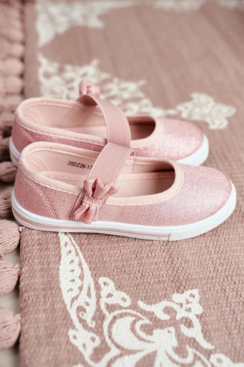 Hot Evento Dziecięce Tenisówki Balerinki Różowe Bianka
