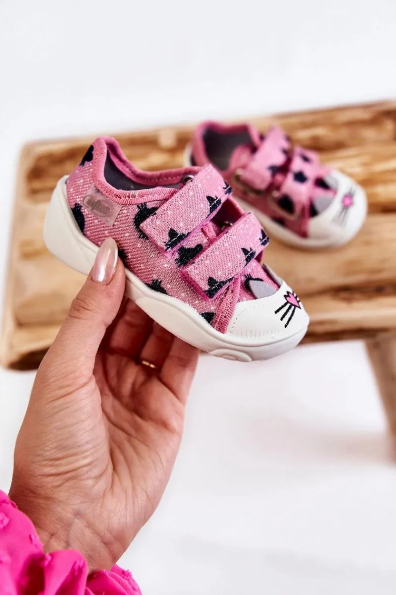 Dziecięce Tenisówki Kotki 907P150 Różowe Dzieci Dziewczęce
